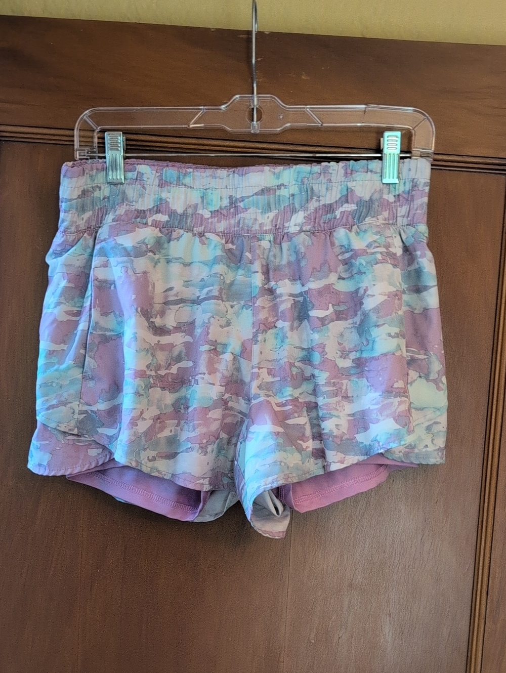 Avia Lavender and Aqua Patterned Athletic Shorts